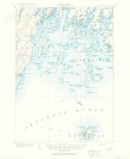 Monhegan, Maine 1906 (1950) USGS Old Topo Map Reprint 15x15 ME Quad 460614