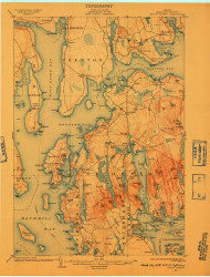 Mount Desert, Maine 1904 (1910) USGS Old Topo Map Reprint 15x15 ME Quad 807576