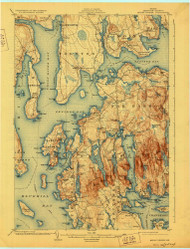 Mount Desert, Maine 1904 (1928) USGS Old Topo Map Reprint 15x15 ME Quad 807575
