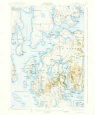 Mount Desert, Maine 1904 (1938) USGS Old Topo Map Reprint 15x15 ME Quad 460634