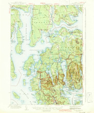 Mount Desert, Maine 1942 (1942) USGS Old Topo Map Reprint 15x15 ME Quad 460635