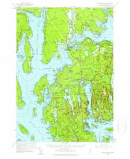 Mount Desert, Maine 1956 (1960) USGS Old Topo Map Reprint 15x15 ME Quad 460639
