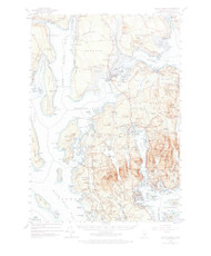 Mount Desert, Maine 1956 (1966) USGS Old Topo Map Reprint 15x15 ME Quad 460641