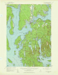 Mount Desert, Maine 1956 (1980) USGS Old Topo Map Reprint 15x15 ME Quad 306673