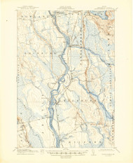Passadumkeag, Maine 1917 (1945) USGS Old Topo Map Reprint 15x15 ME Quad 460730