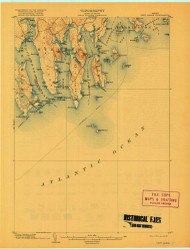 Petit Manan, Maine 1904 (1917) USGS Old Topo Map Reprint 15x15 ME Quad 807616