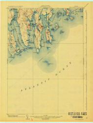 Petit Manan, Maine 1904 (1932) USGS Old Topo Map Reprint 15x15 ME Quad 807615