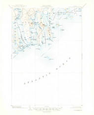 Petit Manan, Maine 1904 (1947) USGS Old Topo Map Reprint 15x15 ME Quad 460738