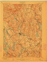 Poland, Maine 1908 (1912) USGS Old Topo Map Reprint 15x15 ME Quad 807629