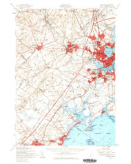 Portland, Maine 1957 (1960) USGS Old Topo Map Reprint 15x15 ME Quad 460768