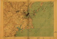 Portland And Vicinity, Maine 1916 (1916) USGS Old Topo Map Reprint 15x15 ME Quad 807607
