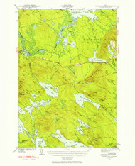 Scraggly Lake, Maine 1941 (1957) USGS Old Topo Map Reprint 15x15 ME Quad 460843