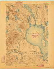 Sebago Lake, Maine 1896 (1900) USGS Old Topo Map Reprint 15x15 ME Quad 807667