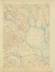 Sebago Lake, Maine 1896 (1906) USGS Old Topo Map Reprint 15x15 ME Quad 306762