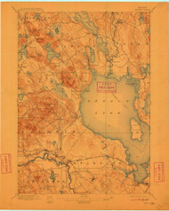 Sebago Lake, Maine 1896 (1911) USGS Old Topo Map Reprint 15x15 ME Quad 807665