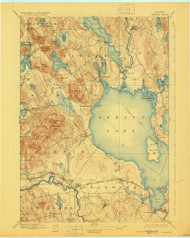 Sebago Lake, Maine 1896 (1929) USGS Old Topo Map Reprint 15x15 ME Quad 807663