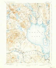 Sebago Lake, Maine 1896 (1937) USGS Old Topo Map Reprint 15x15 ME Quad 460846