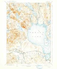 Sebago Lake, Maine 1896 (1942) USGS Old Topo Map Reprint 15x15 ME Quad 460847