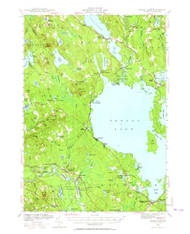 Sebago Lake, Maine 1942 (1965) USGS Old Topo Map Reprint 15x15 ME Quad 460851