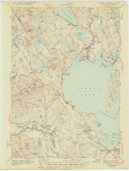 Sebago Lake, Maine 1943 (1943) USGS Old Topo Map Reprint 15x15 ME Quad 306764