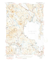 Sebago Lake, Maine 1943 (1949) USGS Old Topo Map Reprint 15x15 ME Quad 460848