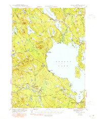 Sebago Lake, Maine 1943 (1949) USGS Old Topo Map Reprint 15x15 ME Quad 460849