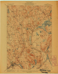 Skowhegan, Maine 1913 (1913) USGS Old Topo Map Reprint 15x15 ME Quad 807673