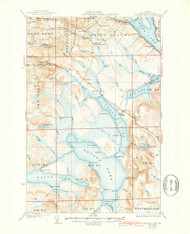 Square Lake, Maine 1931 (1943) USGS Old Topo Map Reprint 15x15 ME Quad 460912