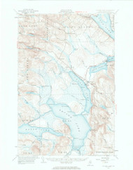 Square Lake, Maine 1953 (1963) USGS Old Topo Map Reprint 15x15 ME Quad 306796