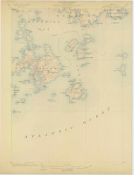 Swans Island, Maine 1904 (1904) USGS Old Topo Map Reprint 15x15 ME Quad 306805