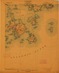 Swans Island, Maine 1904 (1912) USGS Old Topo Map Reprint 15x15 ME Quad 807697