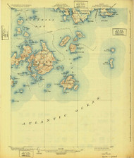 Swans Island, Maine 1904 (1932) USGS Old Topo Map Reprint 15x15 ME Quad 807696
