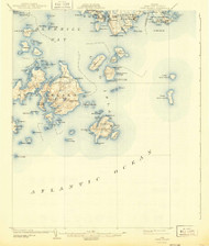 Swans Island, Maine 1904 (1943) USGS Old Topo Map Reprint 15x15 ME Quad 460945