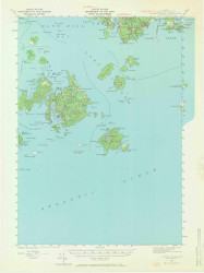 Swans Island, Maine 1943 (1966) USGS Old Topo Map Reprint 15x15 ME Quad 306806