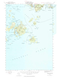 Swans Island, Maine 1943 (1974) USGS Old Topo Map Reprint 15x15 ME Quad 460948
