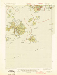 Swans Island, Maine 1945 (1945) USGS Old Topo Map Reprint 15x15 ME Quad 460946
