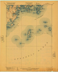 Tenants Harbor, Maine 1906 (1920) USGS Old Topo Map Reprint 15x15 ME Quad 807699