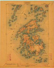 Vinalhaven, Maine 1904 (1912) USGS Old Topo Map Reprint 15x15 ME Quad 807719