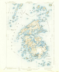 Vinalhaven, Maine 1904 (1938) USGS Old Topo Map Reprint 15x15 ME Quad 460995