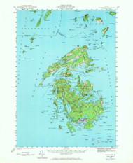 Vinalhaven, Maine 1941 (1970) USGS Old Topo Map Reprint 15x15 ME Quad 460997