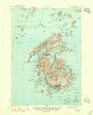 Vinalhaven, Maine 1944 (1947) USGS Old Topo Map Reprint 15x15 ME Quad 460996