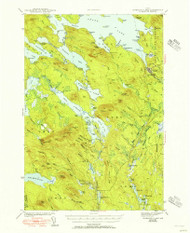 Wabassus Lake, Maine 1943 (1950) USGS Old Topo Map Reprint 15x15 ME Quad 461000