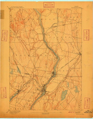 Waterville, Maine 1892 (1909) USGS Old Topo Map Reprint 15x15 ME Quad 807727