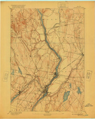 Waterville, Maine 1892 (1920) USGS Old Topo Map Reprint 15x15 ME Quad 807726