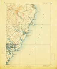 York, Maine 1893 (1913) USGS Old Topo Map Reprint 15x15 ME Quad 461043