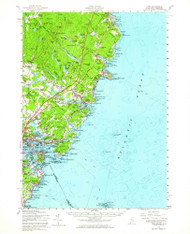 York, Maine 1956 (1964) USGS Old Topo Map Reprint 15x15 ME Quad 461047