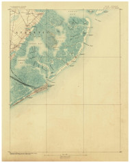 Atlantic City, New Jersey 1887 USGS Old Topo Map 15x15 NJ Quad