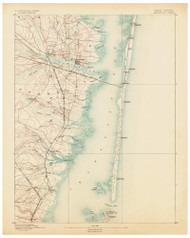 Barnegat, New Jersey 1888 USGS Old Topo Map 15x15 NJ Quad