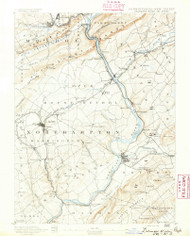 Delaware Watergap, New Jersey 1891 USGS Old Topo Map 15x15 NJ Quad