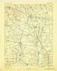 Glassboro, New Jersey 1890 USGS Old Topo Map 15x15 NJ Quad